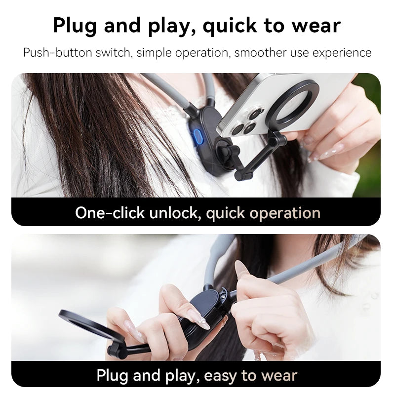 Neck Mount Magnetic Phone Clip 360° Rotation